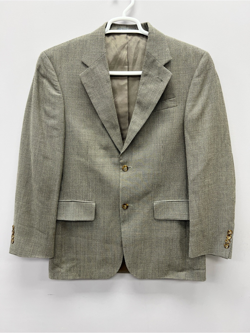Oscar De La Renta Classic Light Gray Tweed Two-Button Blazer Mens 40-42